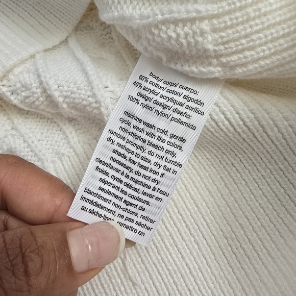 Tommy Hilfiger Women's Fair Isle Crewneck Cable Knit Winter Sweater NWT Medium - Picture 7 of 12